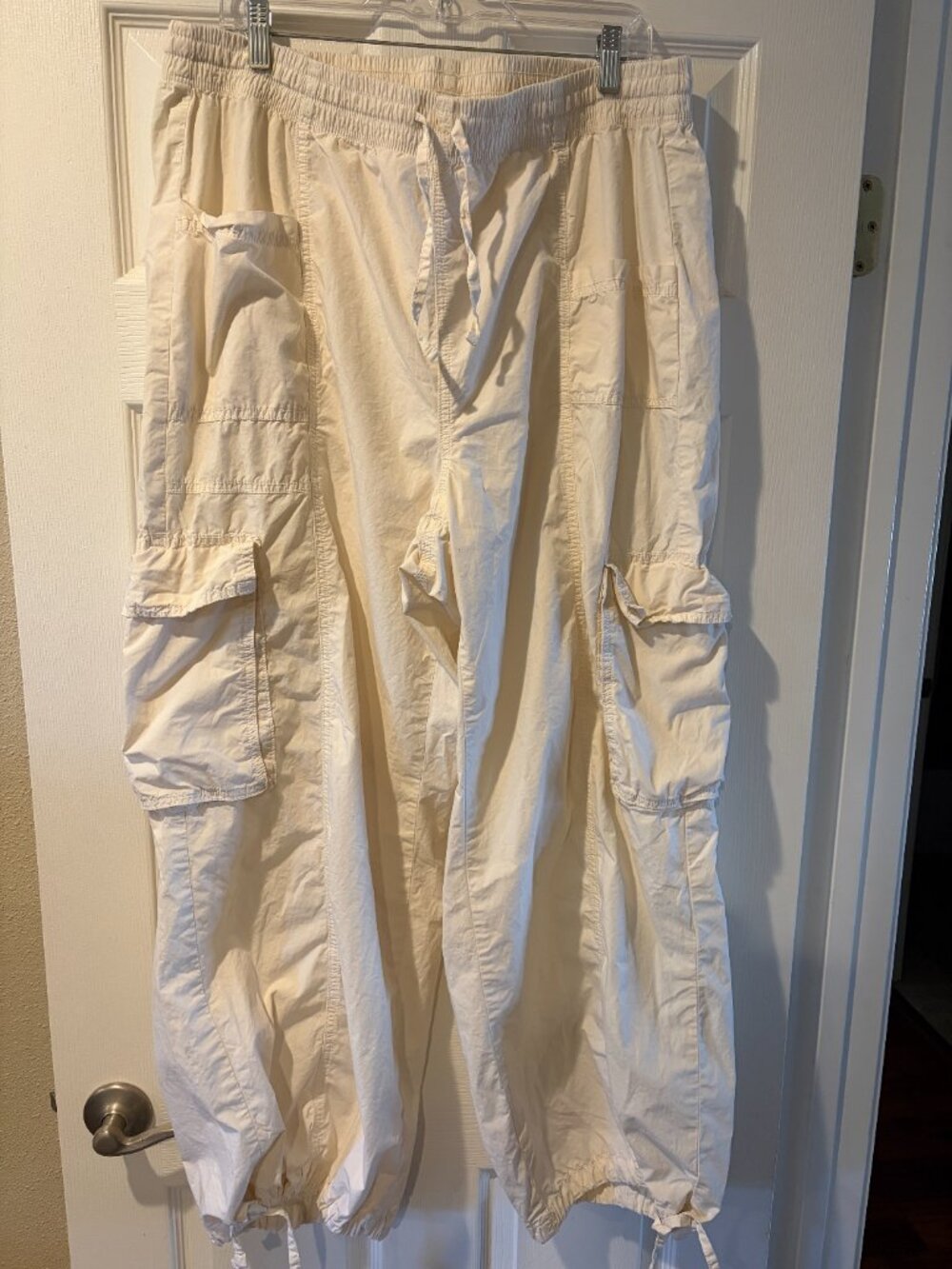 Aerie XL Oversized Womens Ivory Drawstring High Waisted Go For It Baggy Pull On - Picture 7 of 8